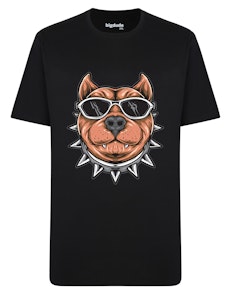 Bigdude T-Shirt mit Hunde-Print, Schwarz